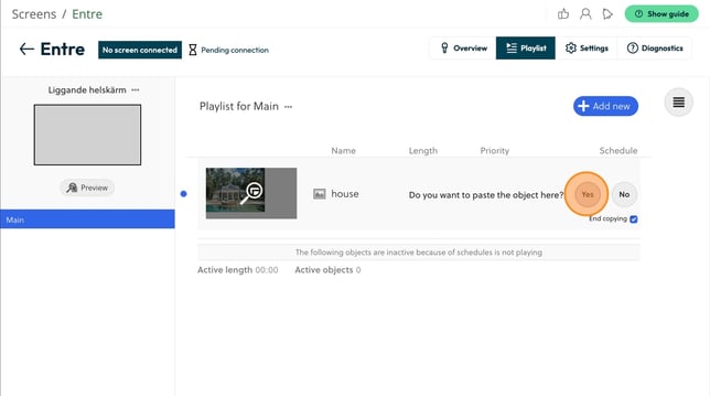 Copy Playlist to Other Screens - Step 7