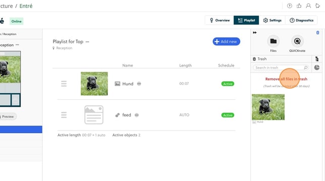 How to Empty the Trash on Playipp Signage - Ste-ENG