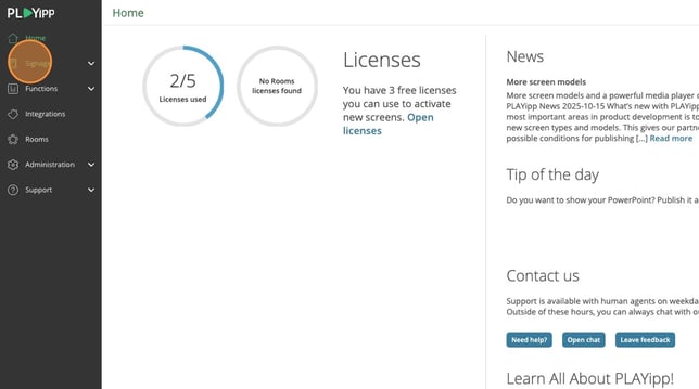How to Access Signage Entré Info - Step 1-ENG