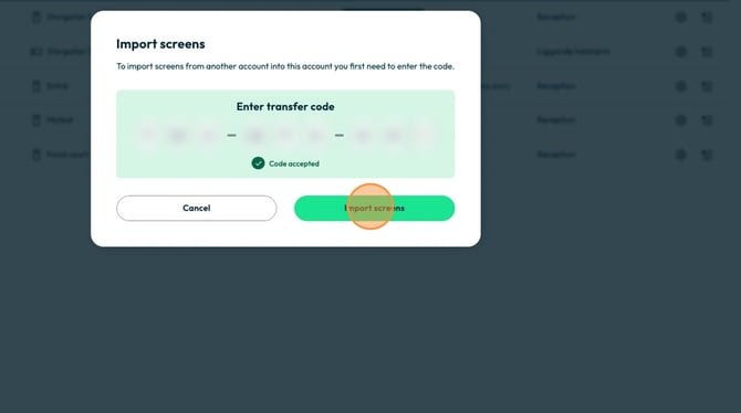 Create a Screen Transfer Code - Step 11