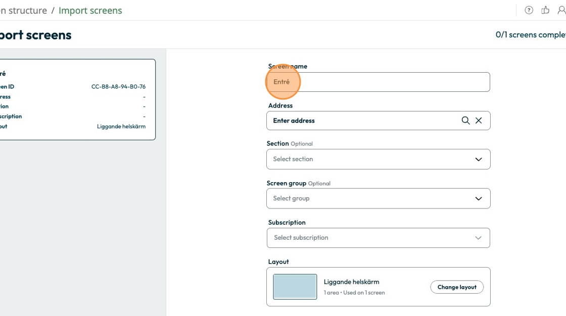 Transfer screens between accounts