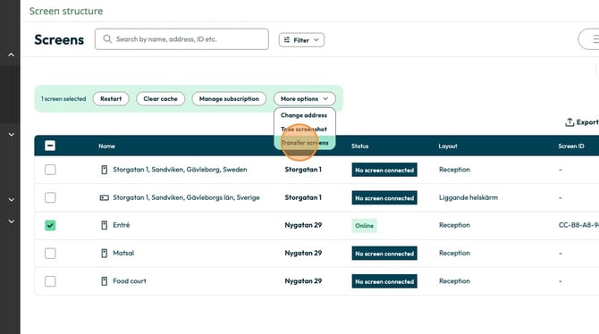 Create a Screen Transfer Code - Step 3