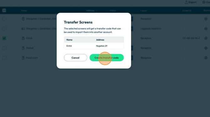 Create a Screen Transfer Code - Step 4