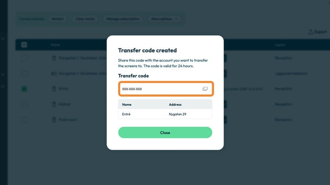 Create a Screen Transfer Code - Step 5
