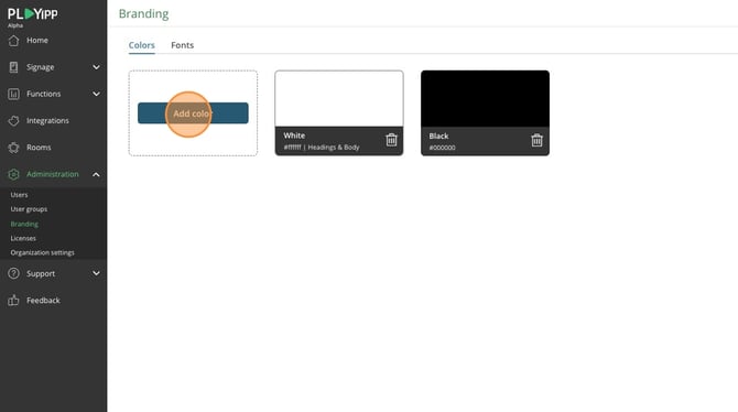 How To Add Custom Color In Signage System - Step 1