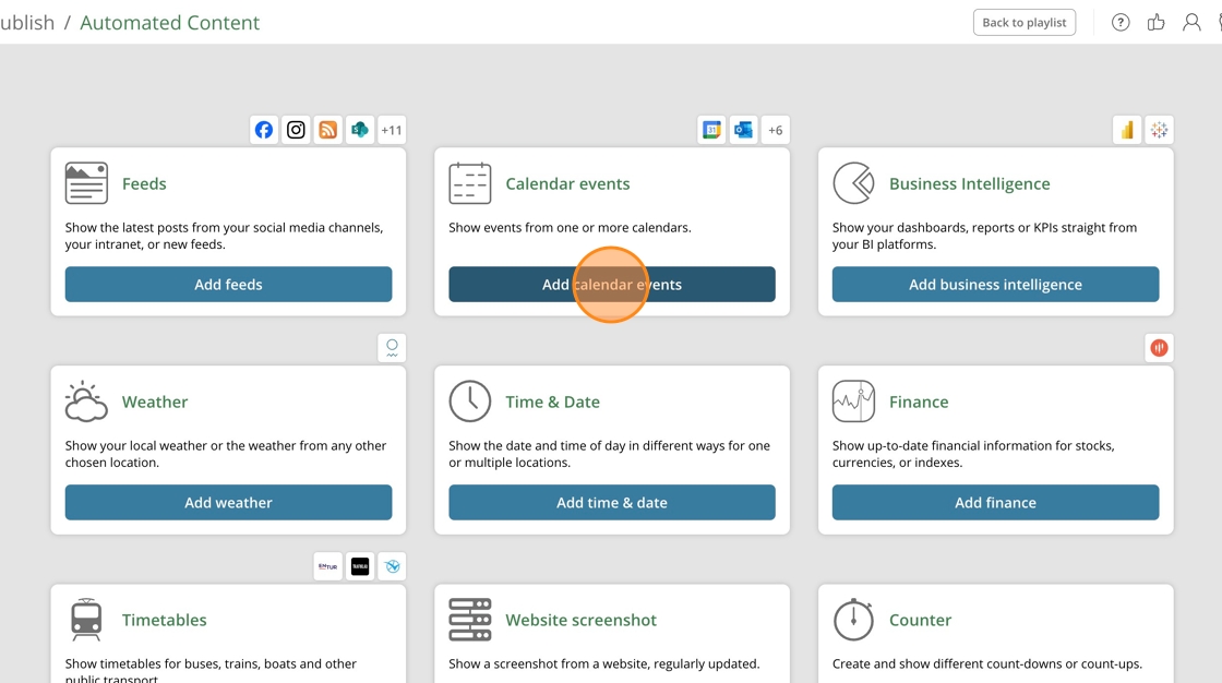 How to add an event widget