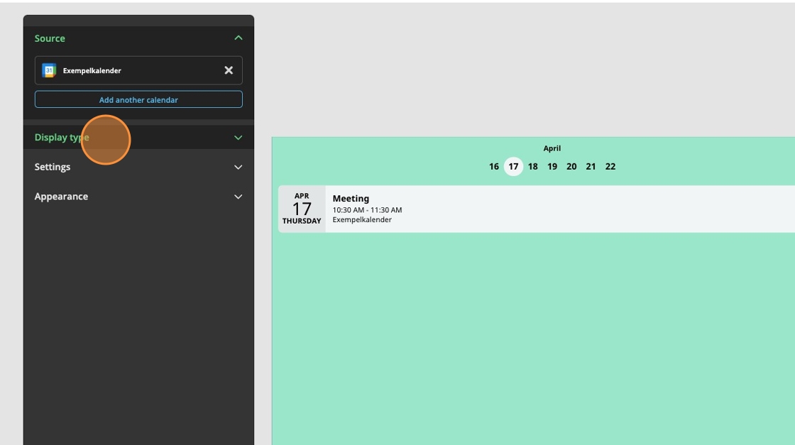 How to add an event widget